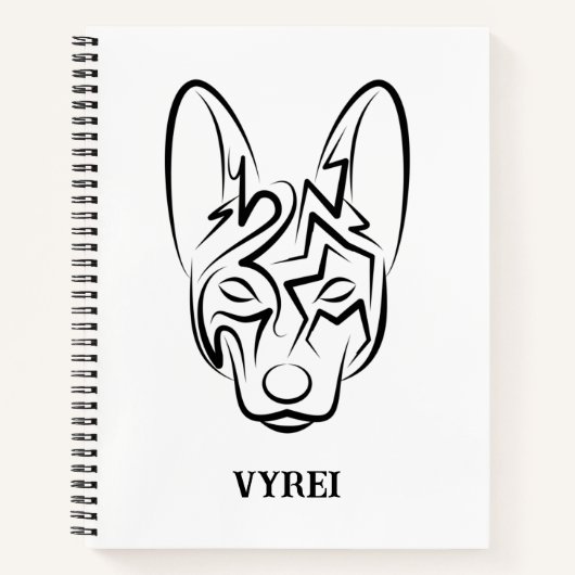 Schwarzer und weißer Stammhund Notizblock (Vorderseite)