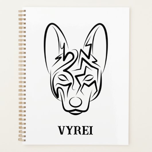 Schwarzer und weißer Stammhund Planer (Vorderseite)