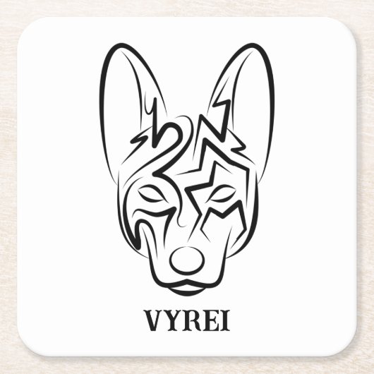 Schwarzer und weißer Stammhund Rechteckiger Pappuntersetzer (Vorderseite)