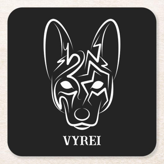 Schwarzer und weißer Stammhund Rechteckiger Pappuntersetzer (Vorderseite)