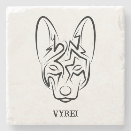 Schwarzer und weißer Stammhund Steinuntersetzer