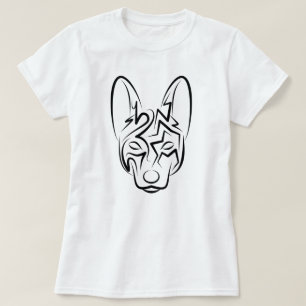 Schwarzer und weißer Stammhund T-Shirt