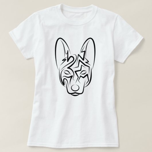 Schwarzer und weißer Stammhund T-Shirt (Design vorne)
