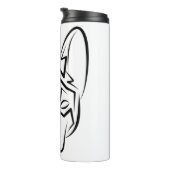 Schwarzer und weißer Stammhund Thermosbecher (Nach rechts gedreht)