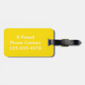 Schwarzer und weißer Streifen mit gelbem Monogramm Gepäckanhänger (Rückseite horizontal)