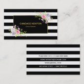 Schwarzer und weißer Streifen mit Rose aus Gold un Visitenkarte (Vorne/Hinten)