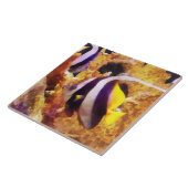 Schwarzer und weißer Strickfisch Fliese (Seite)