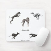 Schwarzer und weißer TEPPICH SOURIS Azawakhs Mousepad (Mit Mouse)