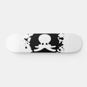 Schwarzer und Weißer Tintenfleck eines Oktopus Skateboard
