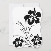 Schwarzer und weißer tropischer Junggeselinnen-Abs Einladung (Rückseite)