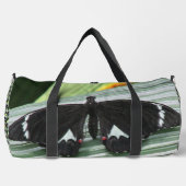 Schwarzer und weißer tropischer Schmetterling Duffle Bag (Vorderseite)
