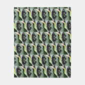 Schwarzer und weißer tropischer Schmetterling Fleecedecke (Vorderseite)