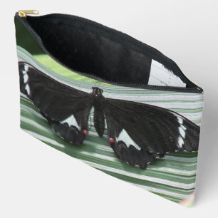 Schwarzer und weißer tropischer Schmetterling Zubehörtasche