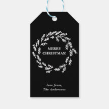 Schwarzer und weißer Weihnachtskranz Personalisier