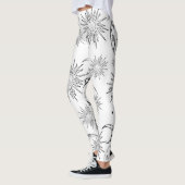 Schwarzer und weißer Whimsischer Sonnenmond und -s Leggings (Links)
