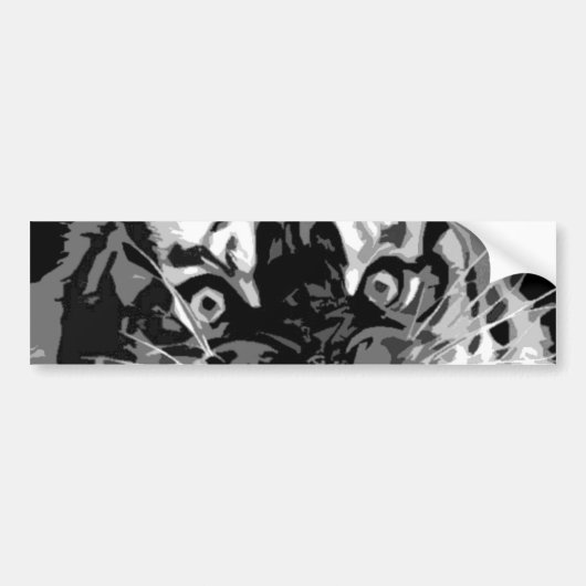 Schwarzer und weißer Wilder Tiger Autoaufkleber (Vorne)