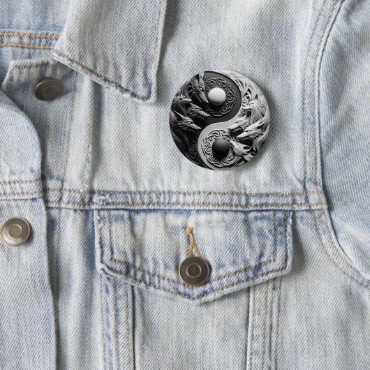 Schwarzer und weißer Wolf Button (Beispiel)