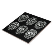 Schwarzer und weißer Zuckerschädel Fliese (Seite)