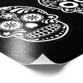 Schwarzer und weißer Zuckerschädel Fotodruck (Ecke)