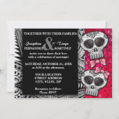 Schwarzer und Weißzucker Hochzeitskugel Glitzer Einladung (Vorderseite)