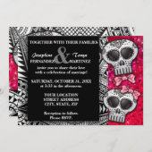 Schwarzer und Weißzucker Hochzeitskugel Glitzer Einladung (Vorne/Hinten)