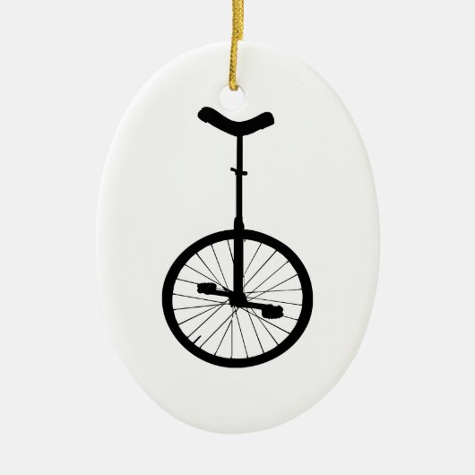 Schwarzer Unicycle Keramikornament (Vorne)
