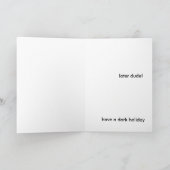 Schwarzer Urlaub Feiertagskarte (Innenseite)