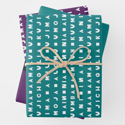 SCHWARZER URLAUB GESCHENKPAPIER SET (Beispiel)