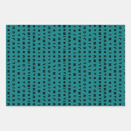 SCHWARZER URLAUB GESCHENKPAPIER SET (Vorderseite)