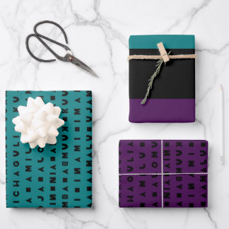 SCHWARZER URLAUB GESCHENKPAPIER SET