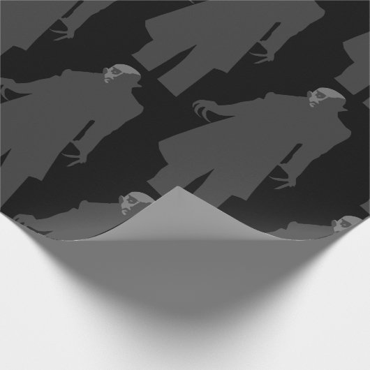 schwarzer Vampir nosferatu schwarz Geschenkpapier (Ecke)