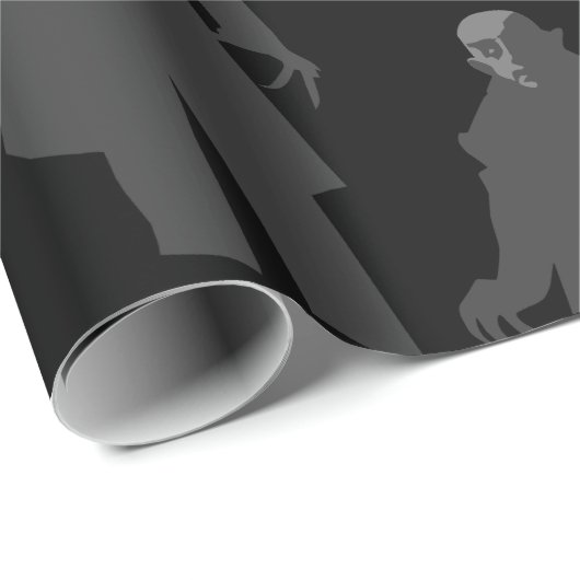 schwarzer Vampir nosferatu schwarz Geschenkpapier (Rolleneckpunkt)