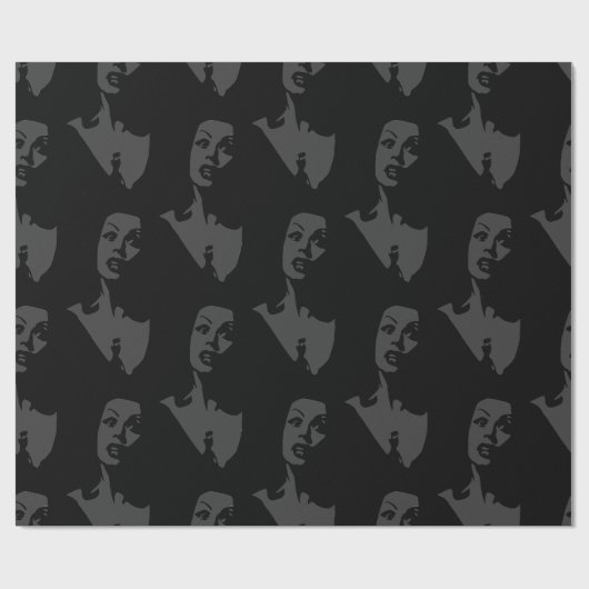 Schwarzer Vampirlöffel Geschenkpapier (Flach)