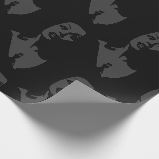 Schwarzer Vampirlöffel Geschenkpapier (Ecke)