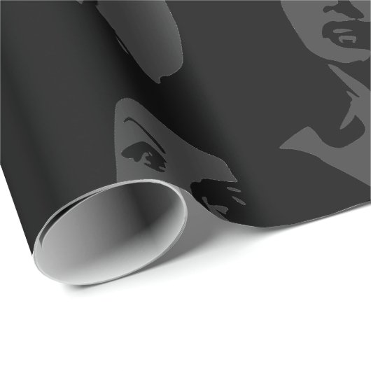 Schwarzer Vampirlöffel Geschenkpapier (Rolleneckpunkt)