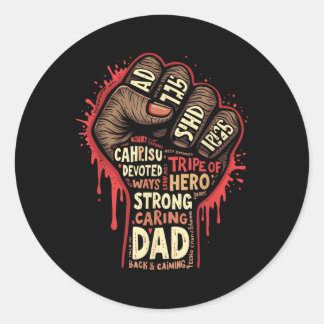 Schwarzer Vater Afrikanischer Melanin-Stolz Seine Runder Aufkleber