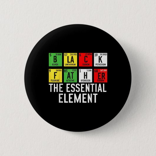 Schwarzer Vater das Wesentliche Element Vatertag J Button (Vorderseite)