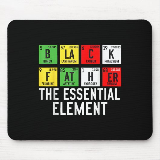 Schwarzer Vater das Wesentliche Element Vatertag J Mousepad (Vorne)