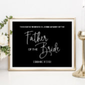 Schwarzer Vater der Braut Gedenkstuhl Hochzeit Poster