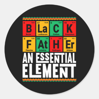 Schwarzer Vater der unverzichtbare Elementarvater Runder Aufkleber
