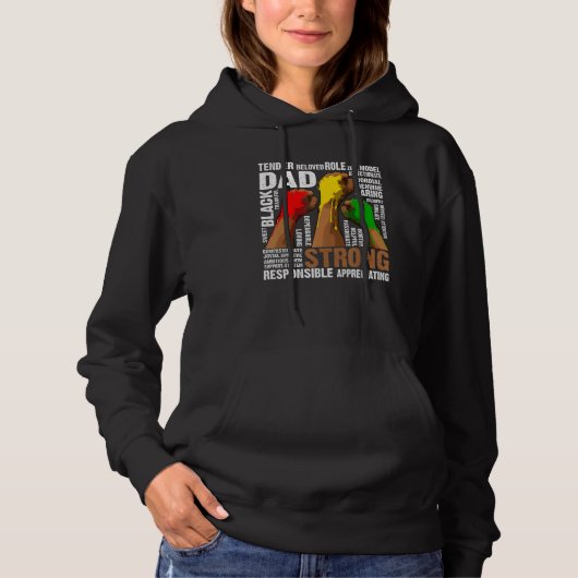 Schwarzer Vater Faust Hände Schwarzer Monat der Ge Hoodie (Vorderseite)