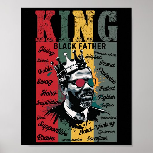 Schwarzer Vater King Black Lives Problem Schwarze Poster (Vorne)