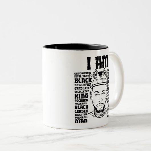 Schwarzer Vater Melanin Christlich Man Faithful Gl Zweifarbige Tasse (VorderseiteRechts)