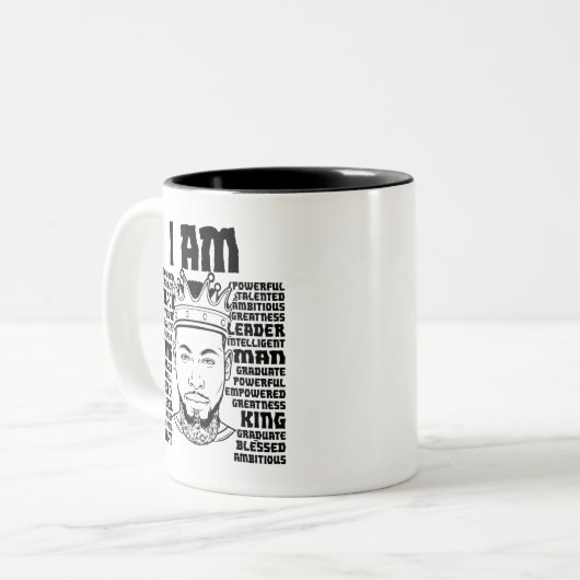 Schwarzer Vater Melanin Christlich Man Faithful Gl Zweifarbige Tasse (Vorderseite Links)