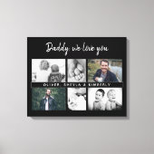 Schwarzer Vater mit Kindern und Foto eines Vaters Leinwanddruck (Vorderseite)