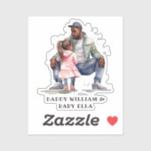 Schwarzer Vater und Tochter-Bond Aufkleber (Blatt)