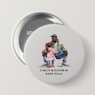 Schwarzer Vater und Tochter-Bond Button