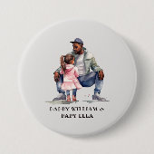 Schwarzer Vater und Tochter-Bond Button (Vorderseite)