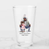 Schwarzer Vater und Tochter-Bond Glas (Rückseite)