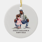 Schwarzer Vater und Tochter-Bond Keramik Ornament (Vorne)